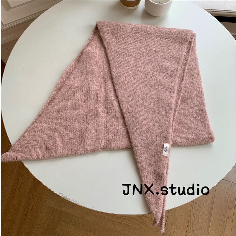 Korejas stila fleece trijstūra šalle sievietēm, warp-knitted