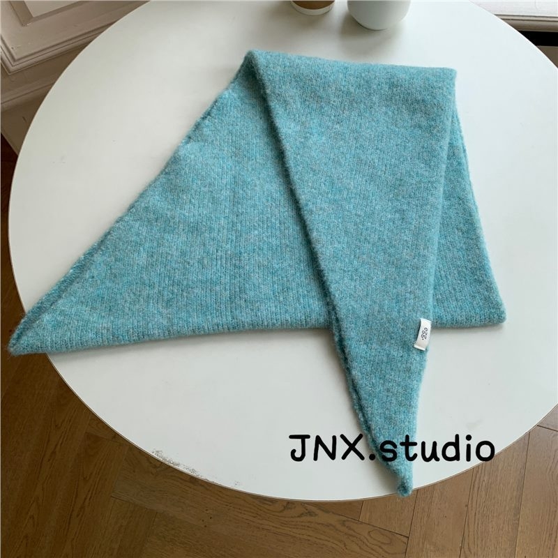 Korejas stila fleece trijstūra šalle sievietēm, warp-knitted