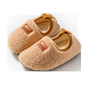 Παιδικά εσωτερικά παπούτσια για το πάτωμα, με επένδυση φλίς, καουτσούκ σόλα, παχυνμένα, φθινοπωρινό-χειμερινό, μονόχρωμα