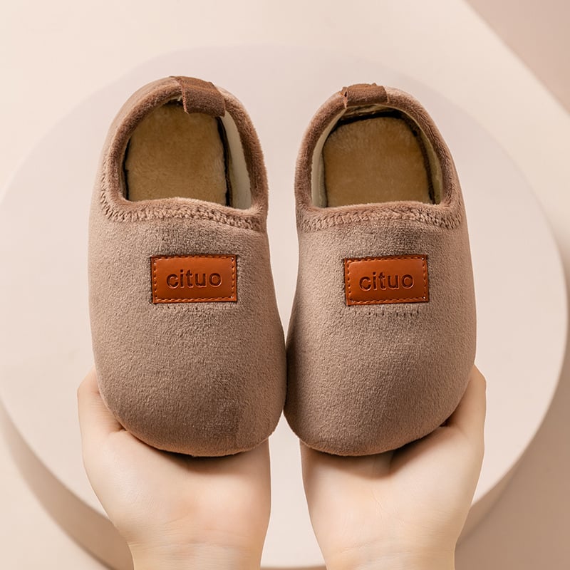 Παιδικά εσωτερικά παπούτσια για το πάτωμα, με επένδυση φλίς, καουτσούκ σόλα, παχυνμένα, φθινοπωρινό-χειμερινό, μονόχρωμα