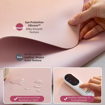 Kožna podloga za stol, pravokutnog oblika, jednofarbni dizajn, strojno pranje, minimalistički modern stil