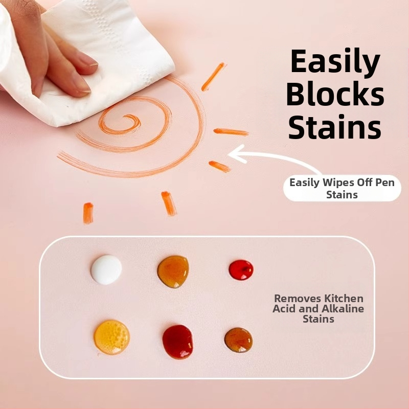 Kožna podloga za stol, pravokutnog oblika, jednofarbni dizajn, strojno pranje, minimalistički modern stil