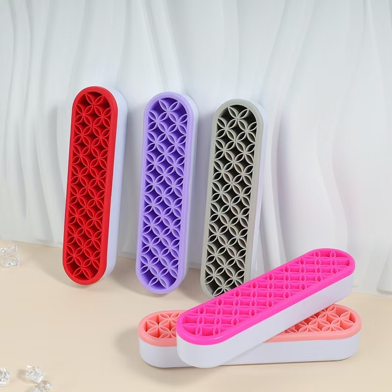 Szilikon belsővel és ABS fedővel smink ecset tároló doboz — hordozható asztali rendező, lyukasztás nélküli, vízálló