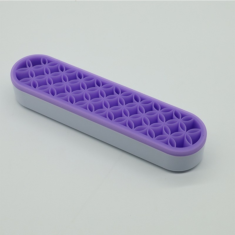 Szilikon belsővel és ABS fedővel smink ecset tároló doboz — hordozható asztali rendező, lyukasztás nélküli, vízálló