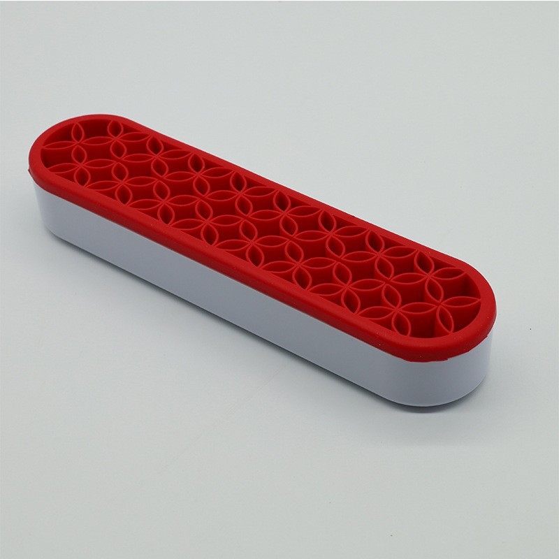 Szilikon belsővel és ABS fedővel smink ecset tároló doboz — hordozható asztali rendező, lyukasztás nélküli, vízálló