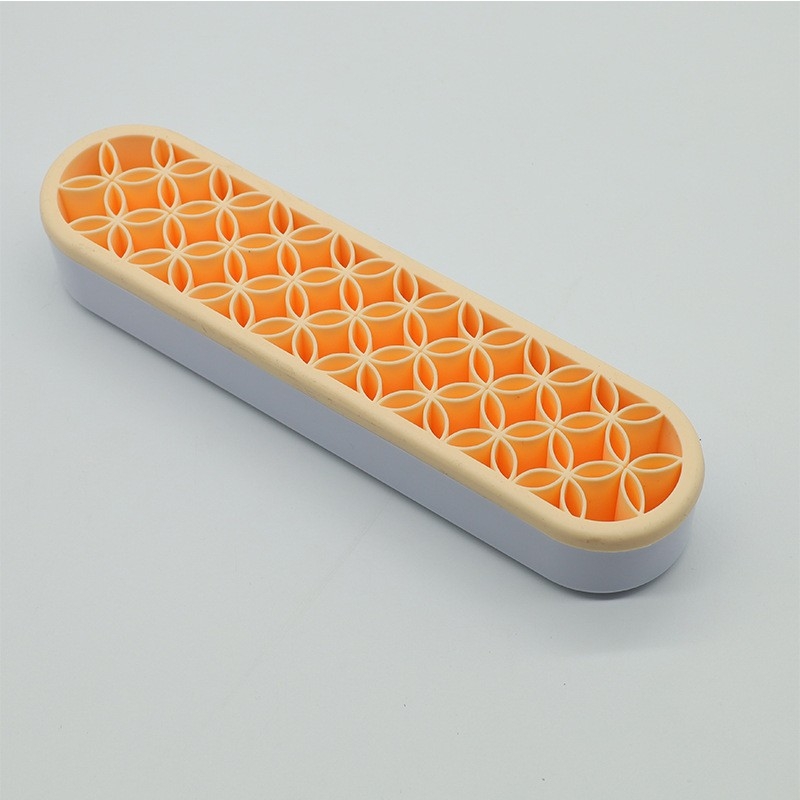 Szilikon belsővel és ABS fedővel smink ecset tároló doboz — hordozható asztali rendező, lyukasztás nélküli, vízálló