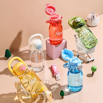 Leiqin παιδικό κύπελλο νερού με καλαμάκι, γλυκό στυλ, PC+PP, 169 g, Αρ. 211