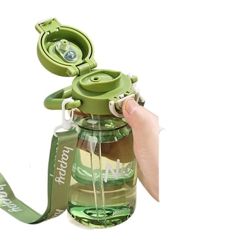 Leiqin παιδικό κύπελλο νερού με καλαμάκι, γλυκό στυλ, PC+PP, 169 g, Αρ. 211