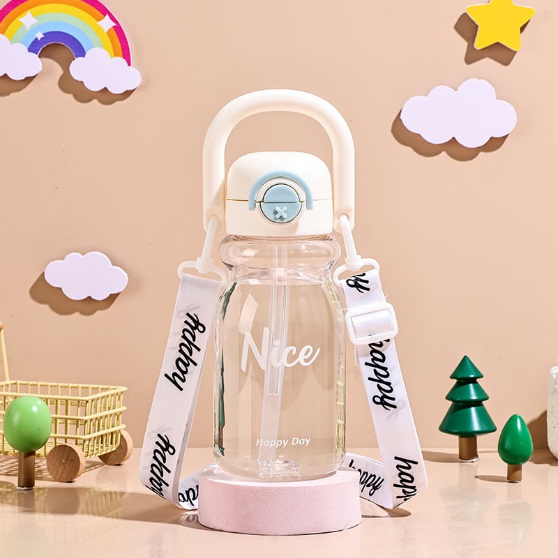 Leiqin dječja boca za vodu sa slamkom, slatkog stila, PC+PP, 169 g, Artikl 211