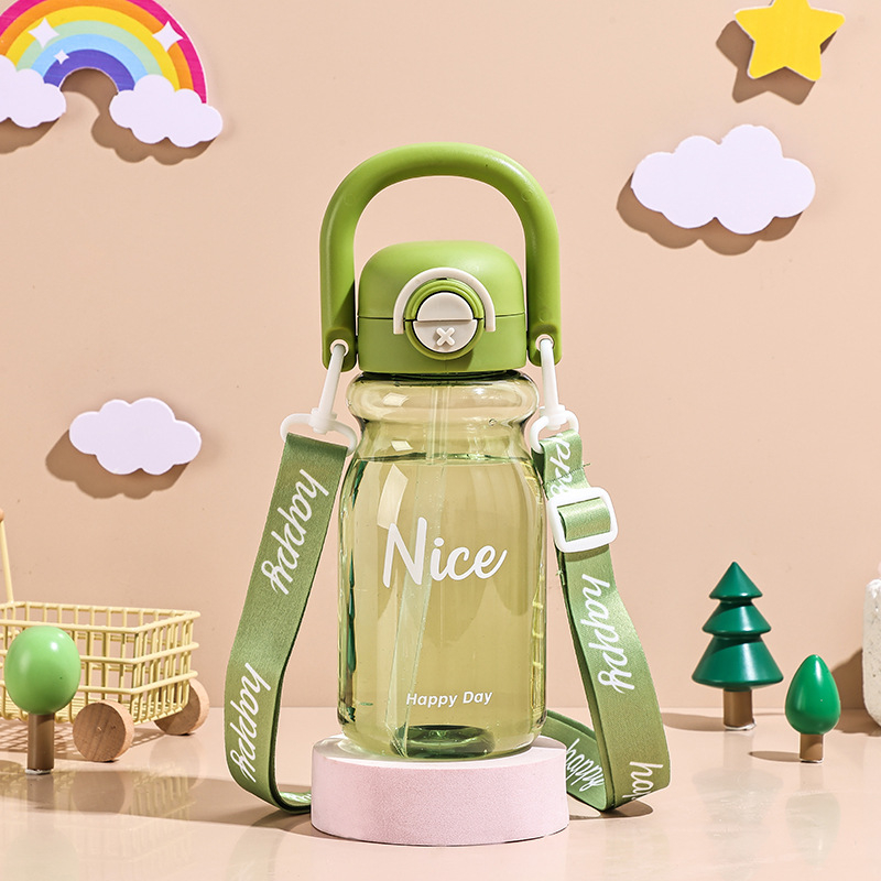 Leiqin dječja boca za vodu sa slamkom, slatkog stila, PC+PP, 169 g, Artikl 211