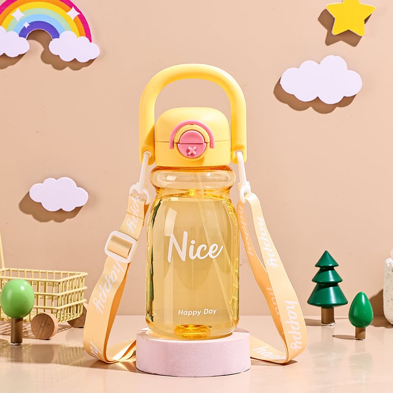 Leiqin dječja boca za vodu sa slamkom, slatkog stila, PC+PP, 169 g, Artikl 211