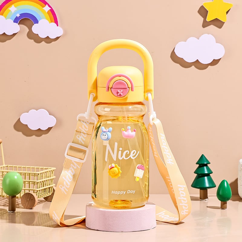 Leiqin dječja boca za vodu sa slamkom, slatkog stila, PC+PP, 169 g, Artikl 211