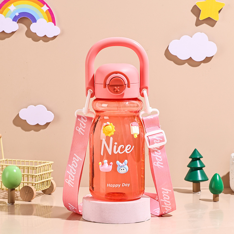 Leiqin dječja boca za vodu sa slamkom, slatkog stila, PC+PP, 169 g, Artikl 211