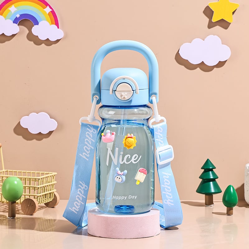 Leiqin dječja boca za vodu sa slamkom, slatkog stila, PC+PP, 169 g, Artikl 211