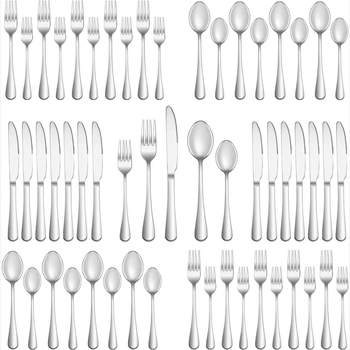 Set posuđa za zapadnu kuhinju od nehrđajućeg čelika (nož, vilica, žlica) s oglednim završnim slojem, minimalistički dizajn, 410 nehrđajući čelik, mogućnost prilagodbe