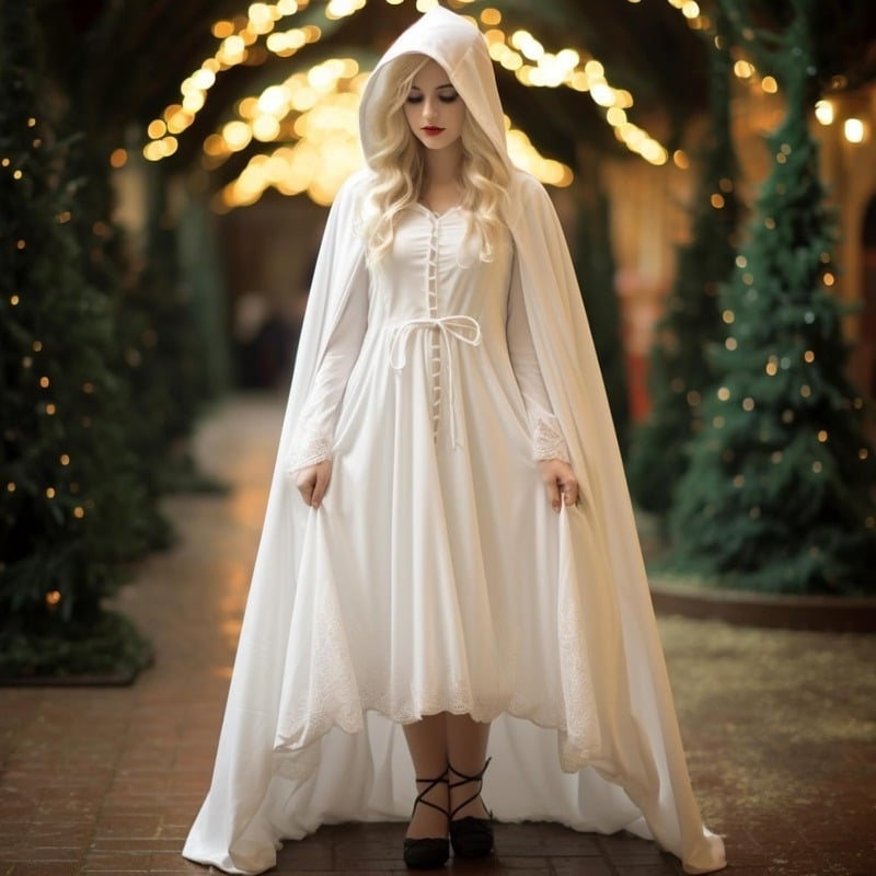 Meibida baršunasti kaput s kapuljom i šalom za scenske nastupe – produženi elegantan stil, jednobojni uzorak, jednostavno tkanje, obrada tie-dye