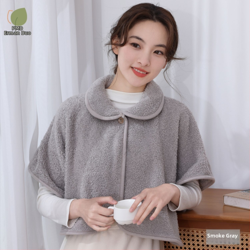 Šalles-pelerīna no jēra vilnas rudens–ziemas siltumam, vienkrāsains raksts, warp adīts audums, saglabā siltumu