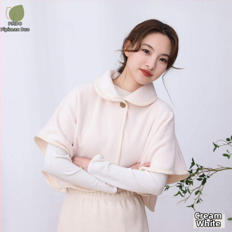 Šalles-pelerīna no jēra vilnas rudens–ziemas siltumam, vienkrāsains raksts, warp adīts audums, saglabā siltumu