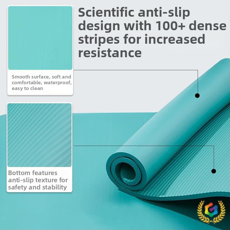 NBR jogas paklājs, 1 cm biezums, 800 g, neslīdošs, piemērots mājas fitnesam un ķermeņa veidošanai