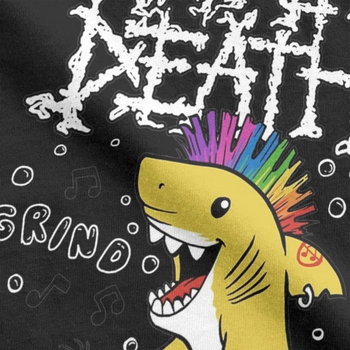 Napalm Death Shark T-shirt, βαμβακερή, στρογγυλή λαιμόκοψη, κοντά μανίκια, εκτύπωση, άνετη εφαρμογή