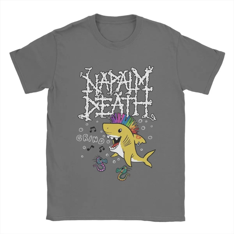 Napalm Death Shark marškinėliai, medvilnė, apvali iškirptė, trumpomis rankovėmis, spaudinys, laisvas kirpimas