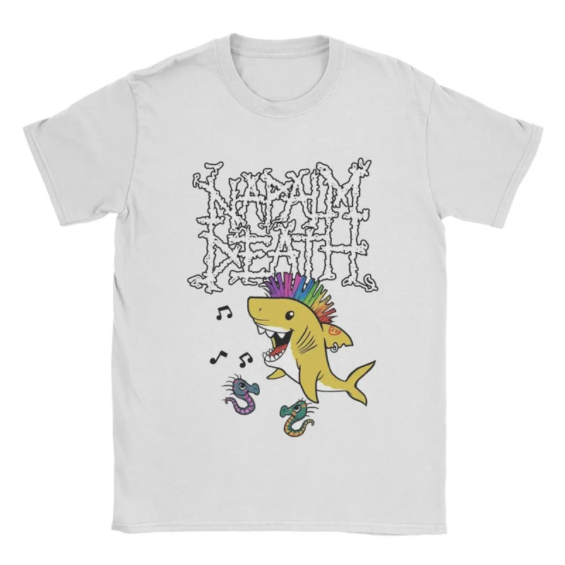 Napalm Death Shark marškinėliai, medvilnė, apvali iškirptė, trumpomis rankovėmis, spaudinys, laisvas kirpimas