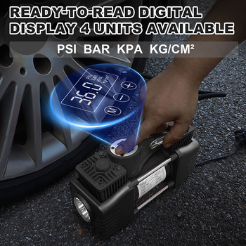 Φορητή αντλία ελαστικών αυτοκινήτου - διπλού κυλίνδρου, υψηλή πίεση, 12-24V, 80W, καλώδιο μήκος 3 μέτρων, με μετρητή πίεσης