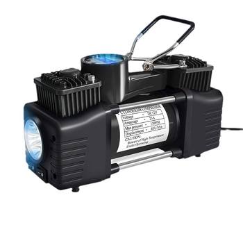 Φορητή αντλία ελαστικών αυτοκινήτου - διπλού κυλίνδρου, υψηλή πίεση, 12-24V, 80W, καλώδιο μήκος 3 μέτρων, με μετρητή πίεσης