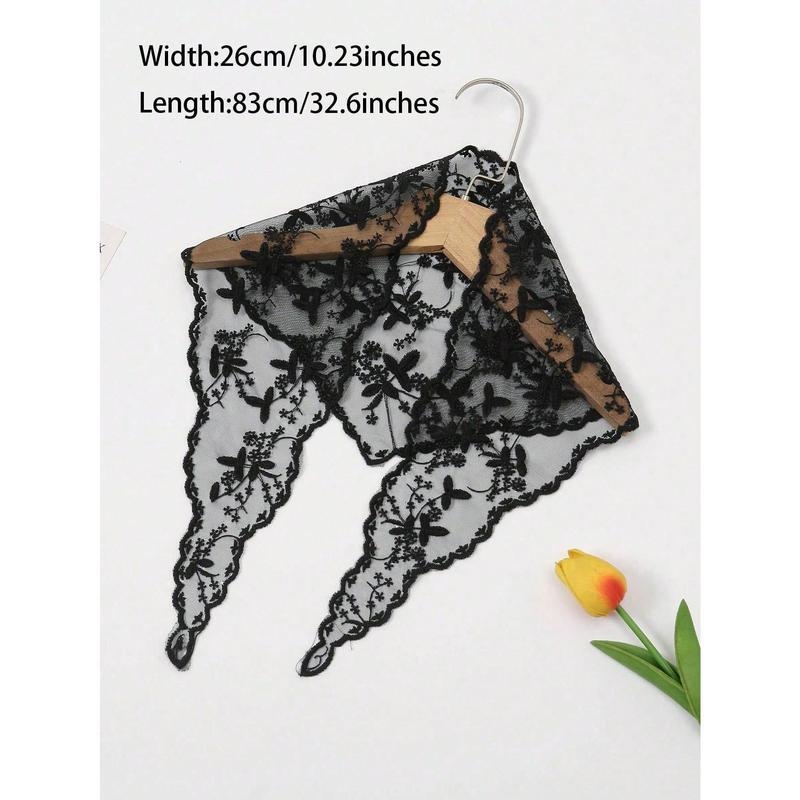 Vyrų nailoninis trikampis šalikas su išlinkusiu kraštu ir gėlių nėriniu pavasariui