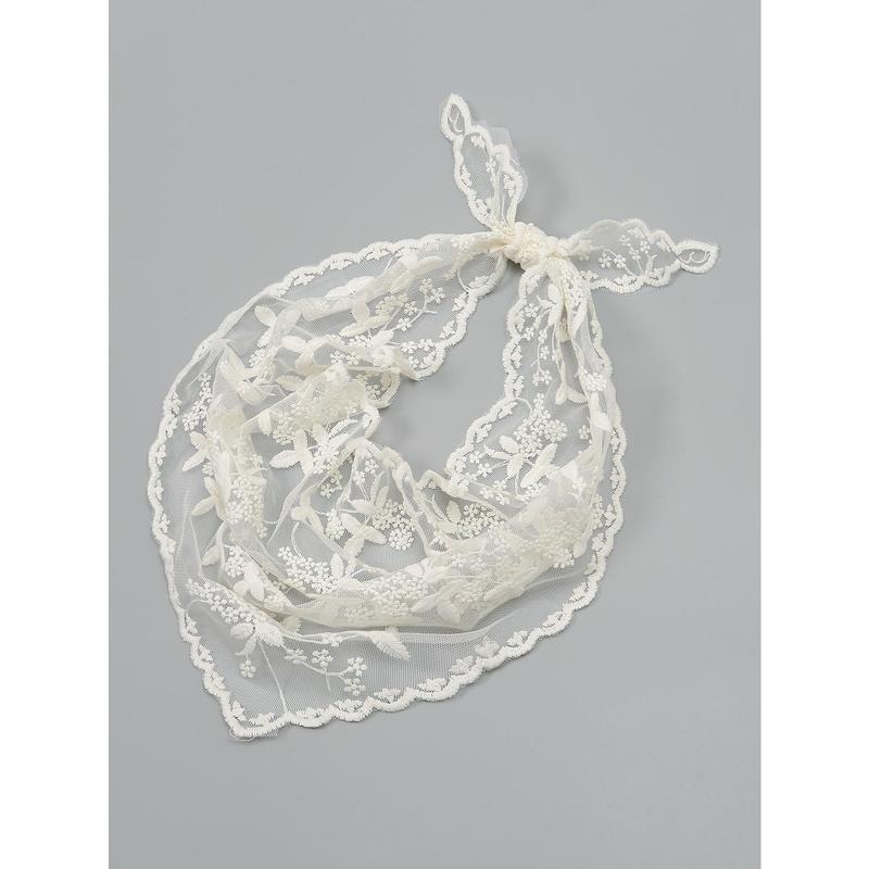 Vyrų nailoninis trikampis šalikas su išlinkusiu kraštu ir gėlių nėriniu pavasariui