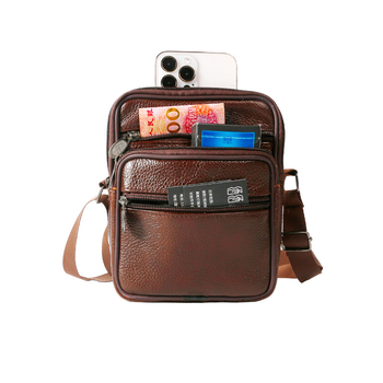 Férfi crossbody táska — Valódi bőr; Modell 123; Bélés nélküli; Kopásálló; Téli szezon 2018