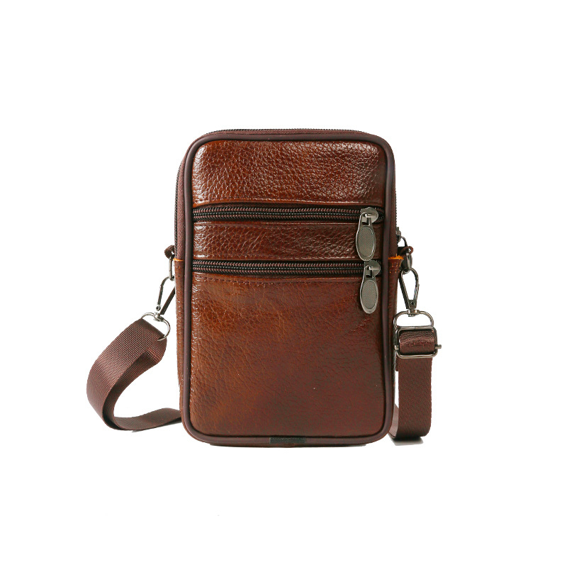 Férfi crossbody táska — Valódi bőr; Modell 123; Bélés nélküli; Kopásálló; Téli szezon 2018