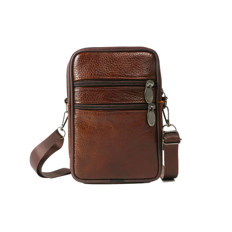 Férfi crossbody táska — Valódi bőr; Modell 123; Bélés nélküli; Kopásálló; Téli szezon 2018