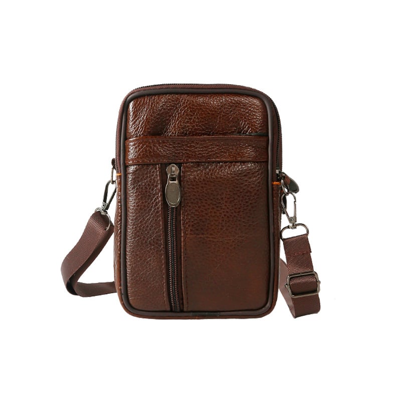 Férfi crossbody táska — Valódi bőr; Modell 123; Bélés nélküli; Kopásálló; Téli szezon 2018