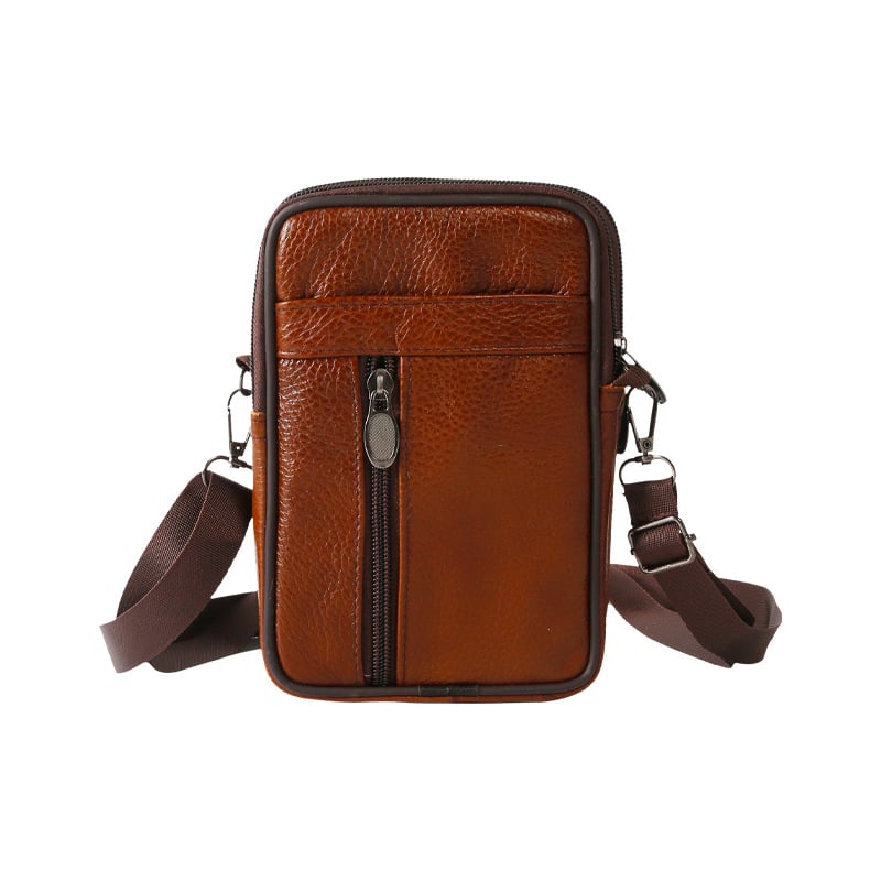 Férfi crossbody táska — Valódi bőr; Modell 123; Bélés nélküli; Kopásálló; Téli szezon 2018