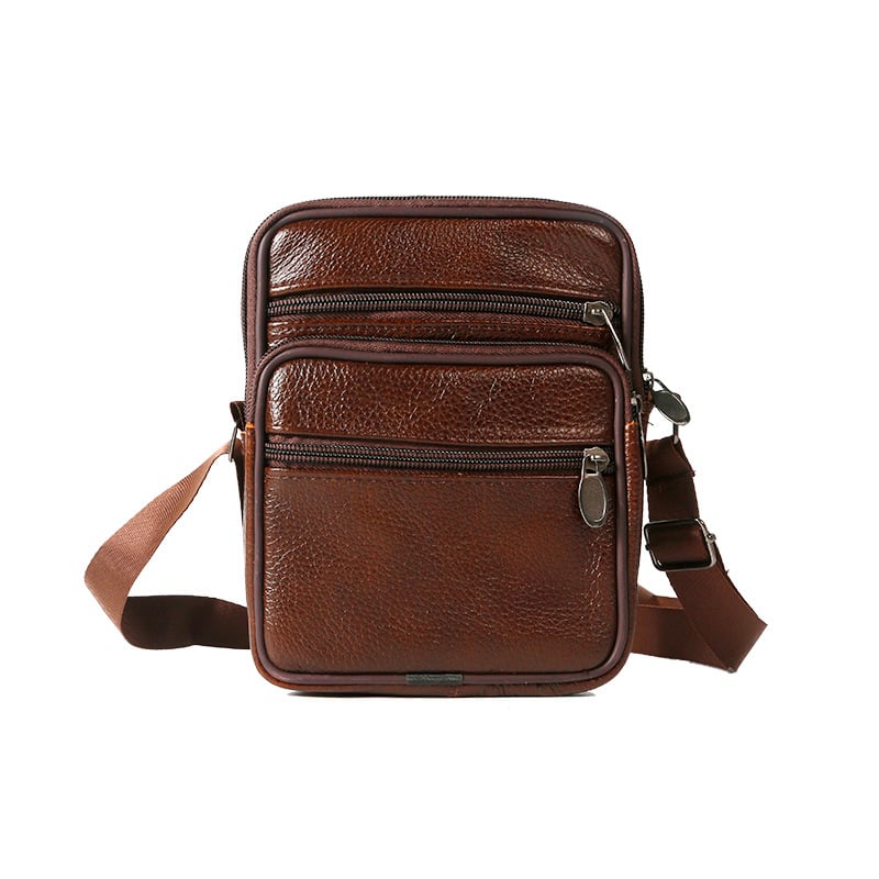 Férfi crossbody táska — Valódi bőr; Modell 123; Bélés nélküli; Kopásálló; Téli szezon 2018