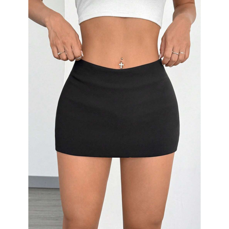 Șorturi scurte pentru femei cu talie elastică, două nuanțe, casual - bumbac natural colorat, CVC, croială lejeră