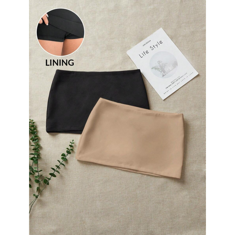 Șorturi scurte pentru femei cu talie elastică, două nuanțe, casual - bumbac natural colorat, CVC, croială lejeră