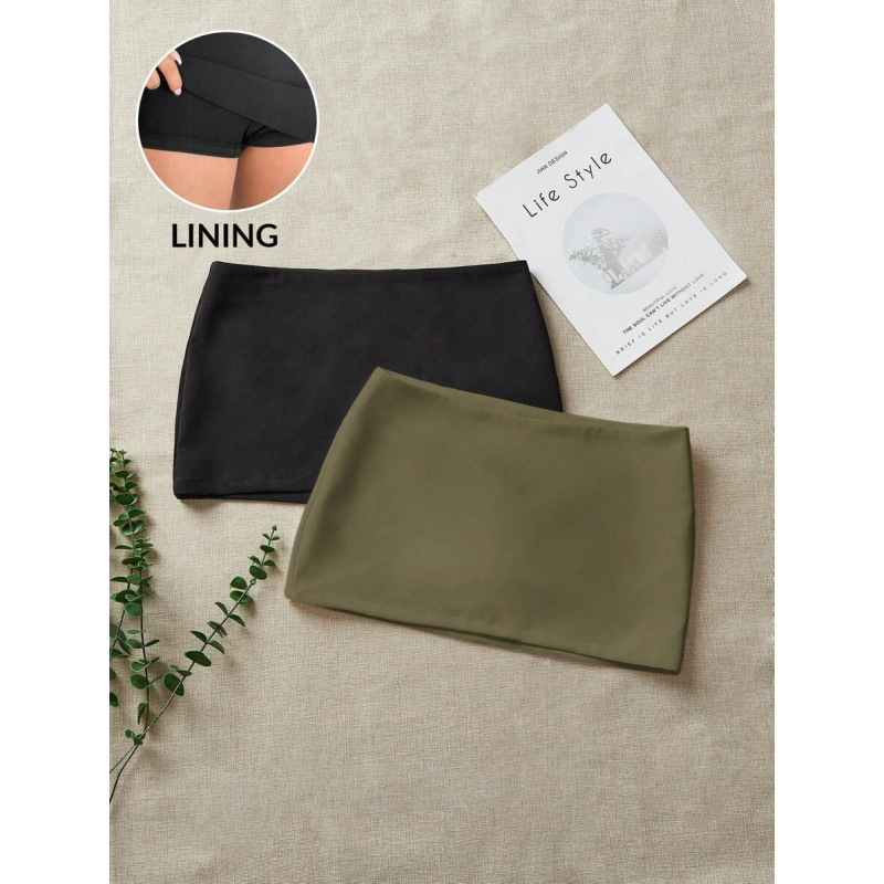 Șorturi scurte pentru femei cu talie elastică, două nuanțe, casual - bumbac natural colorat, CVC, croială lejeră