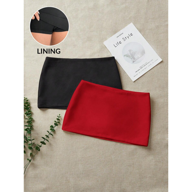 Șorturi scurte pentru femei cu talie elastică, două nuanțe, casual - bumbac natural colorat, CVC, croială lejeră