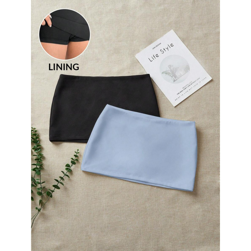 Șorturi scurte pentru femei cu talie elastică, două nuanțe, casual - bumbac natural colorat, CVC, croială lejeră