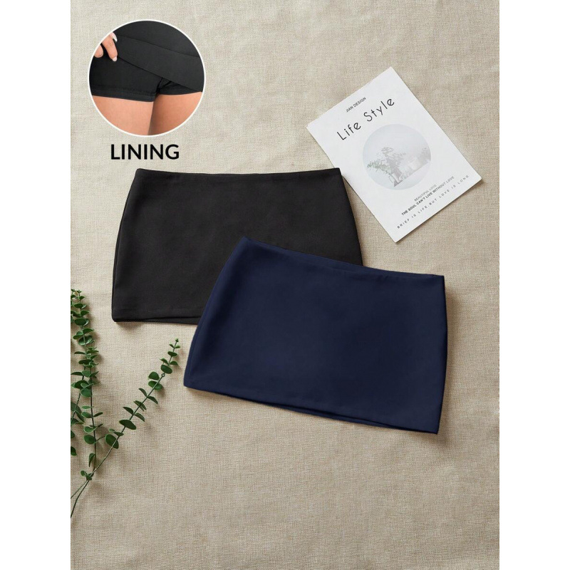 Șorturi scurte pentru femei cu talie elastică, două nuanțe, casual - bumbac natural colorat, CVC, croială lejeră