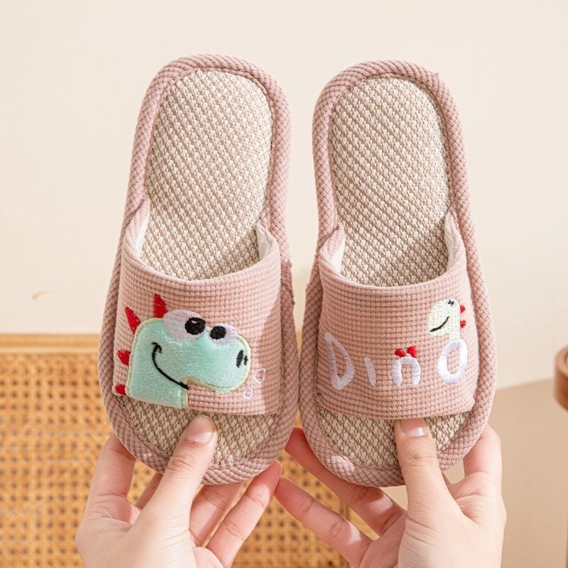 Vaikų dinozauro šlepetės – atviras pirštas, neslidžios vidaus, vasarai (Amžius: 1–3 metai; Viršus: EVA; Padas: PVC)