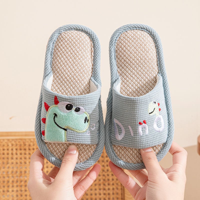 Vaikų dinozauro šlepetės – atviras pirštas, neslidžios vidaus, vasarai (Amžius: 1–3 metai; Viršus: EVA; Padas: PVC)