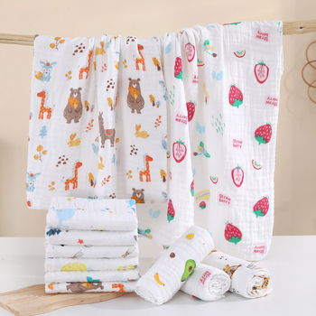 Zīdaiņu gāzes pleds no 100% kokvilnas, svītrainā raksta, rudens sezonai, priekš jaundzimušajiem (0–1 gadiem), drošības klase A