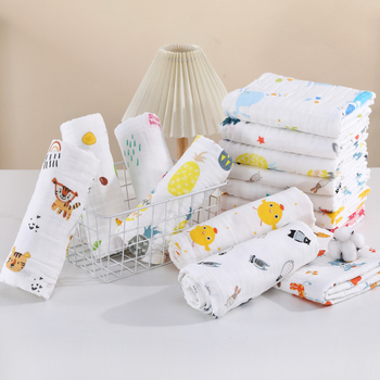 Zīdaiņu gāzes pleds no 100% kokvilnas, svītrainā raksta, rudens sezonai, priekš jaundzimušajiem (0–1 gadiem), drošības klase A