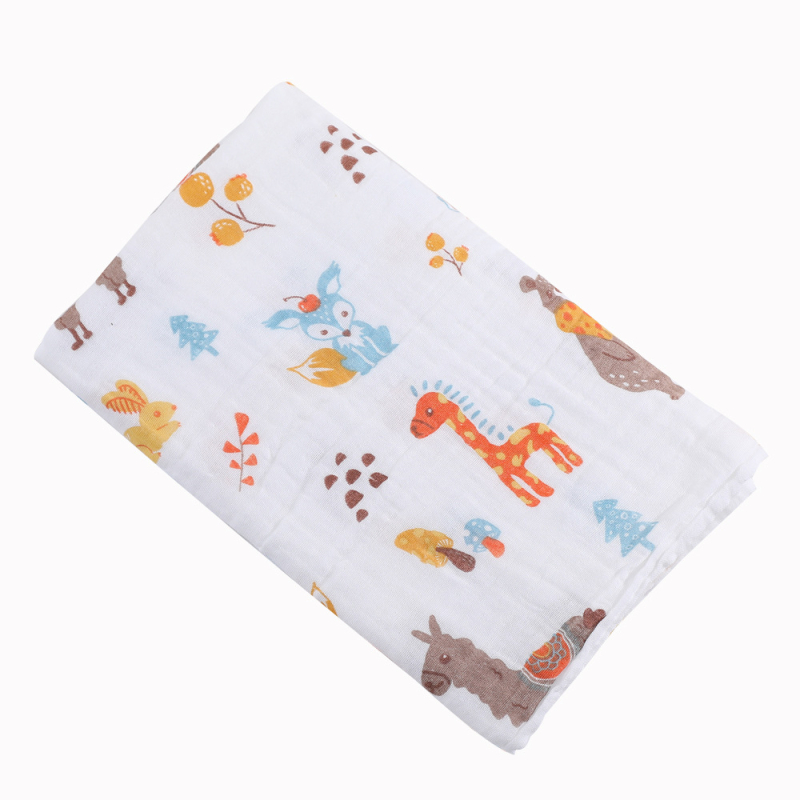 Zīdaiņu gāzes pleds no 100% kokvilnas, svītrainā raksta, rudens sezonai, priekš jaundzimušajiem (0–1 gadiem), drošības klase A