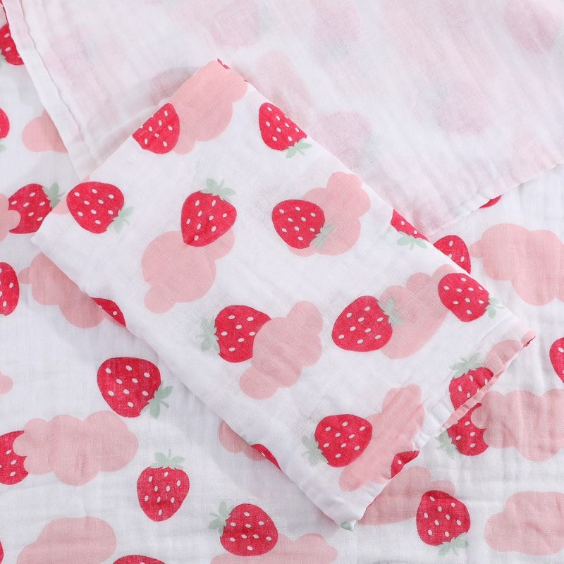 Zīdaiņu gāzes pleds no 100% kokvilnas, svītrainā raksta, rudens sezonai, priekš jaundzimušajiem (0–1 gadiem), drošības klase A