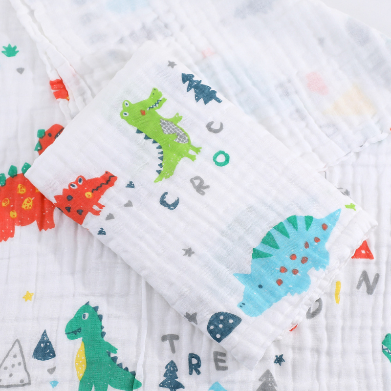 Zīdaiņu gāzes pleds no 100% kokvilnas, svītrainā raksta, rudens sezonai, priekš jaundzimušajiem (0–1 gadiem), drošības klase A