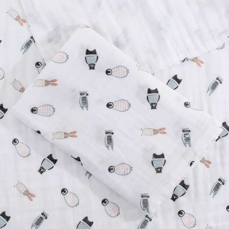 Zīdaiņu gāzes pleds no 100% kokvilnas, svītrainā raksta, rudens sezonai, priekš jaundzimušajiem (0–1 gadiem), drošības klase A